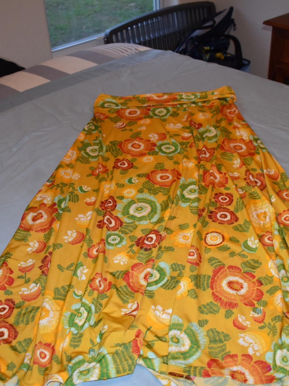 Yellow Floral Maxi Skirt